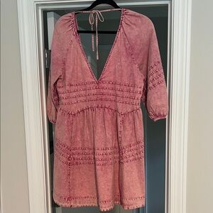 Free People Tie-Dye Pink Top